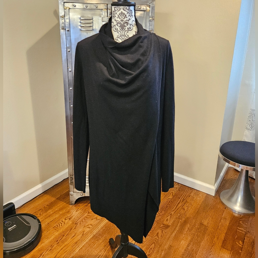 Helmut Lang Drape Waterfall Wool Cardigan Wrap sz Sm